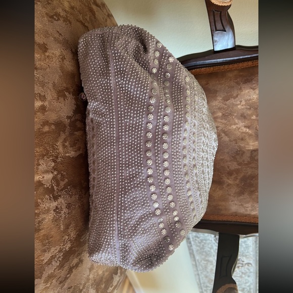 Boho Lavender and bead bucket drawstring shoulder bag - Picture 10 of 14